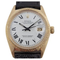 Mens Rolex Oyster Datejust Ref 1607 36mm 18k Solid Gold Automatic 1960s RA427