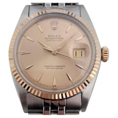 Herren Rolex Oyster Datejust 1601 36mm 18k Roségold SS Automatik 1960er NA126S