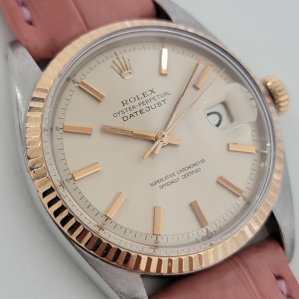 Mens Rolex Oyster Datejust 1601 18k Rose Gold SS Automatic 1960s RJC183 en Excelente Estado en Beverly Hills, CA