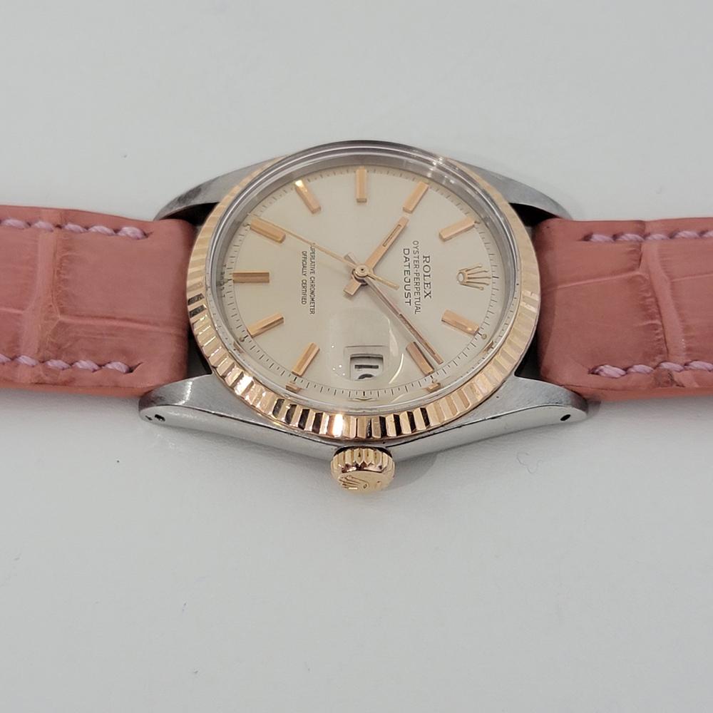 Mens Rolex Oyster Datejust 1601 18k Rose Gold SS Automatic 1960s RJC183 1