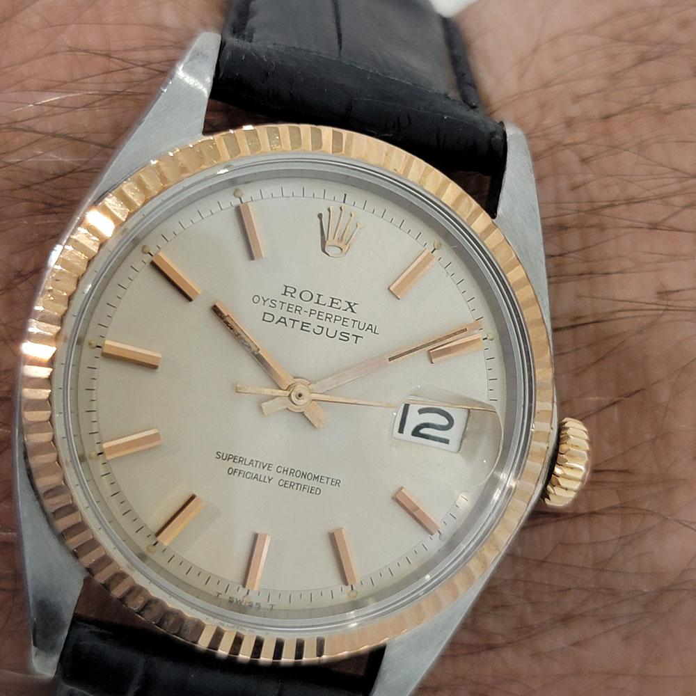 Mens Rolex Oyster Datejust 1601 18k Rose Gold SS Automatic 1960s RJC183B For Sale 8