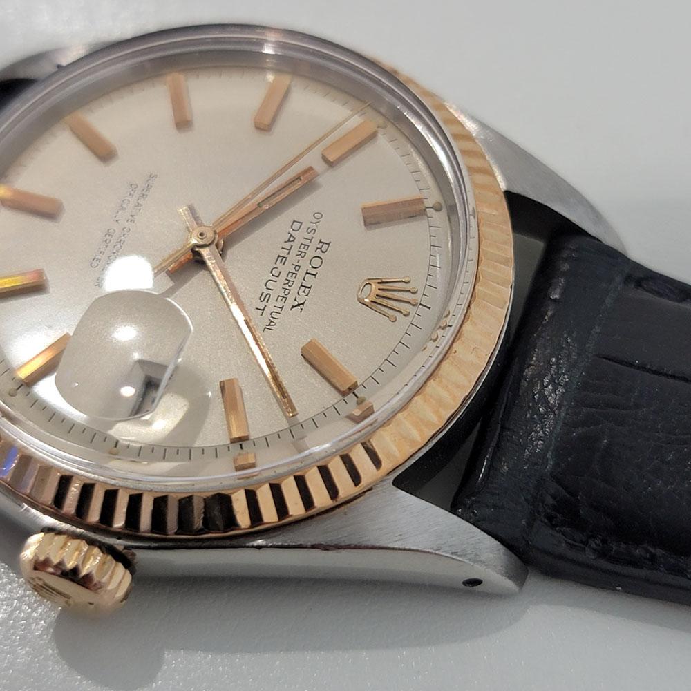 Mens Rolex Oyster Datejust 1601 18k Rose Gold SS Automatic 1960s RJC183B For Sale 1