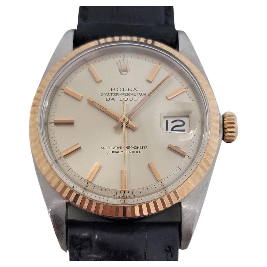 Mens Rolex Oyster Datejust 1601 18k Rose Gold SS Automatic 1960s RJC183B