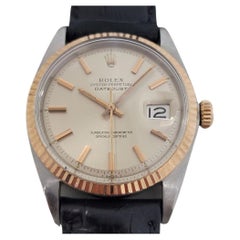 Retro Mens Rolex Oyster Datejust 1601 18k Rose Gold SS Automatic 1960s RJC183B