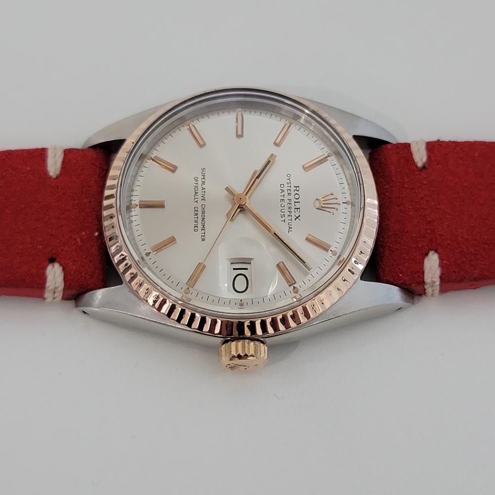 Mens Rolex Oyster Datejust 1601 18k SS Automatic 1960s Vintage Swiss RJC159 In Excellent Condition In Beverly Hills, CA