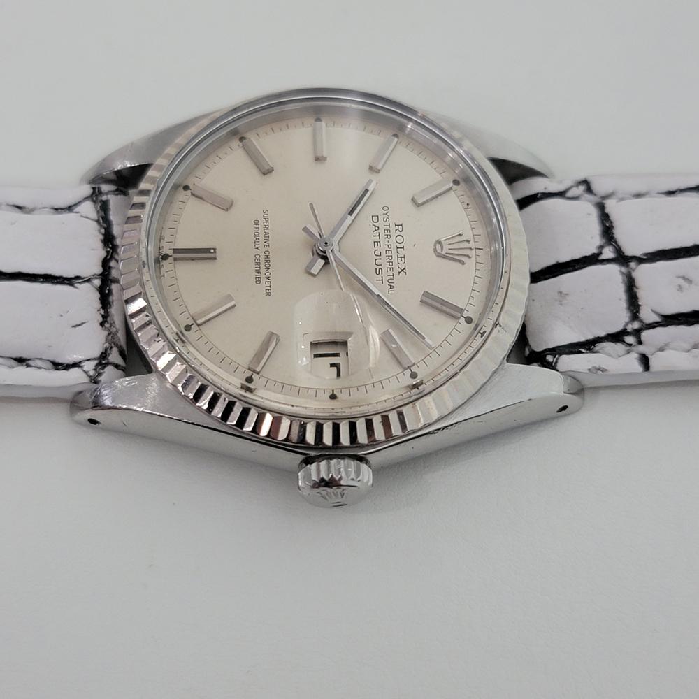 Mens Rolex Oyster Datejust 1601 18k SS Automatic 1960s Vintage Swiss RJC173 In Excellent Condition In Beverly Hills, CA