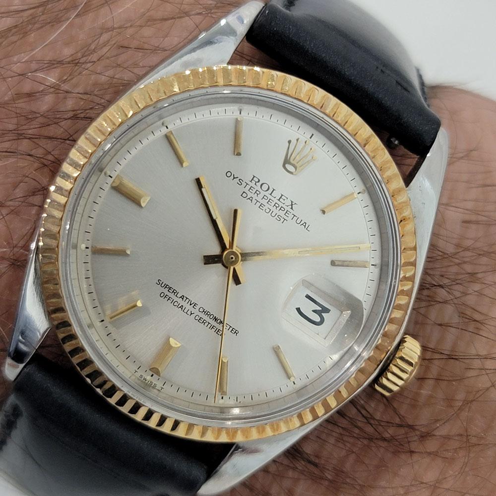 Mens Rolex Oyster Datejust 1601 18k SS Automatic 1970s Vintage RJC189B For Sale 7