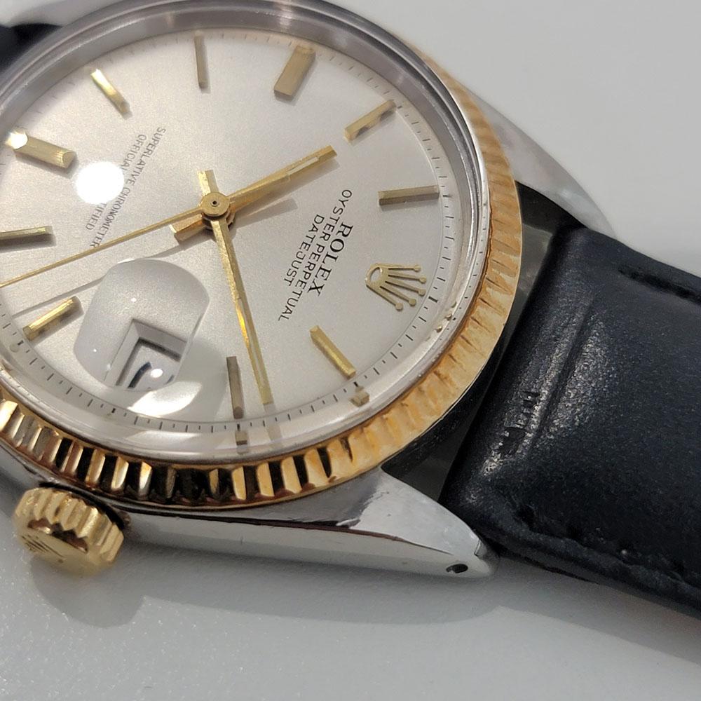 Mens Rolex Oyster Datejust 1601 18k SS Automatic 1970s Vintage RJC189B In Excellent Condition For Sale In Beverly Hills, CA