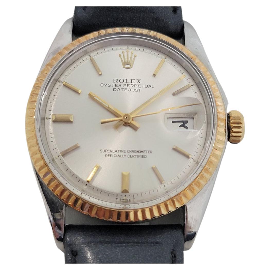 Mens Rolex Oyster Datejust 1601 18k SS Automatic 1970s Vintage RJC189B For Sale