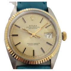 Mens Rolex Oyster Datejust 1601 18k SS Automatic 1970s Vintage Swiss RA170