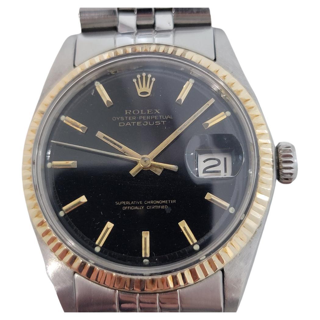 Mens Rolex Oyster Datejust 1601 18k SS Automatic 1970s Vintage Swiss RA225
