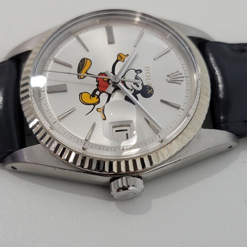  Homme Rolex Oyster Datejust 1601 36mm 18k SS Automatic Mickey Dial 1970s RJC199B Pour hommes 