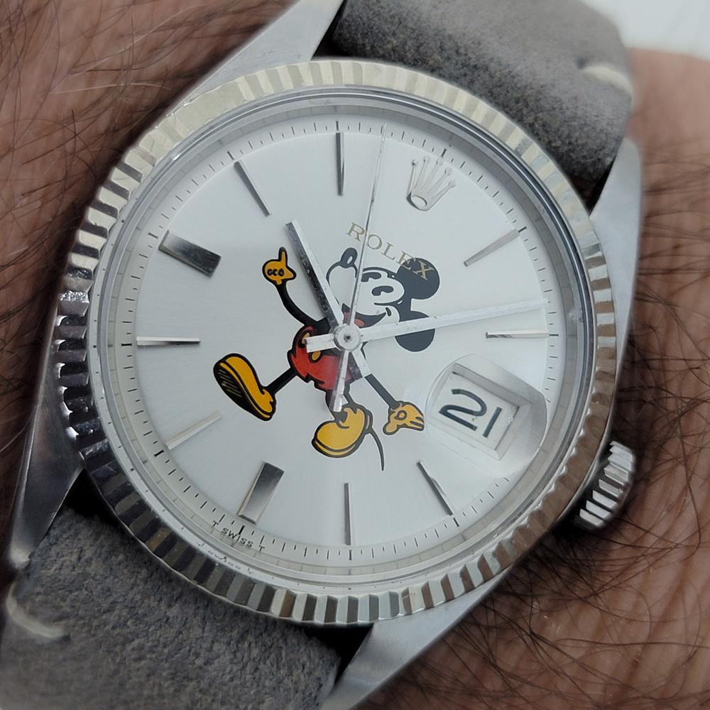 Herren Rolex Oyster Datejust 1601 18k SS Mickey Zifferblatt Automatik, 1970er Jahre RJC199 9