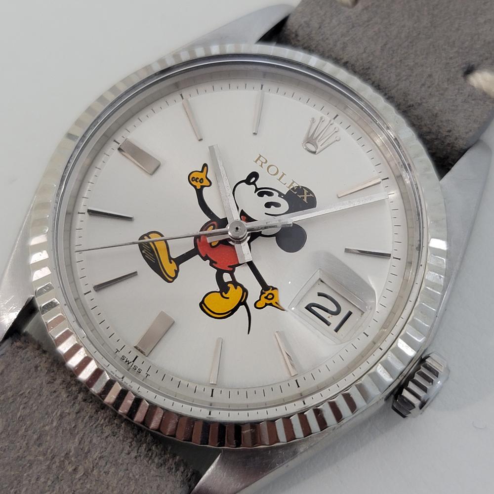 Herren Rolex Oyster Datejust 1601 18k SS Mickey Zifferblatt Automatik, 1970er Jahre RJC199 1