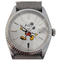 Mens Rolex Oyster Datejust 1601 18k SS Mickey Dial Automatic, 1970s RJC199