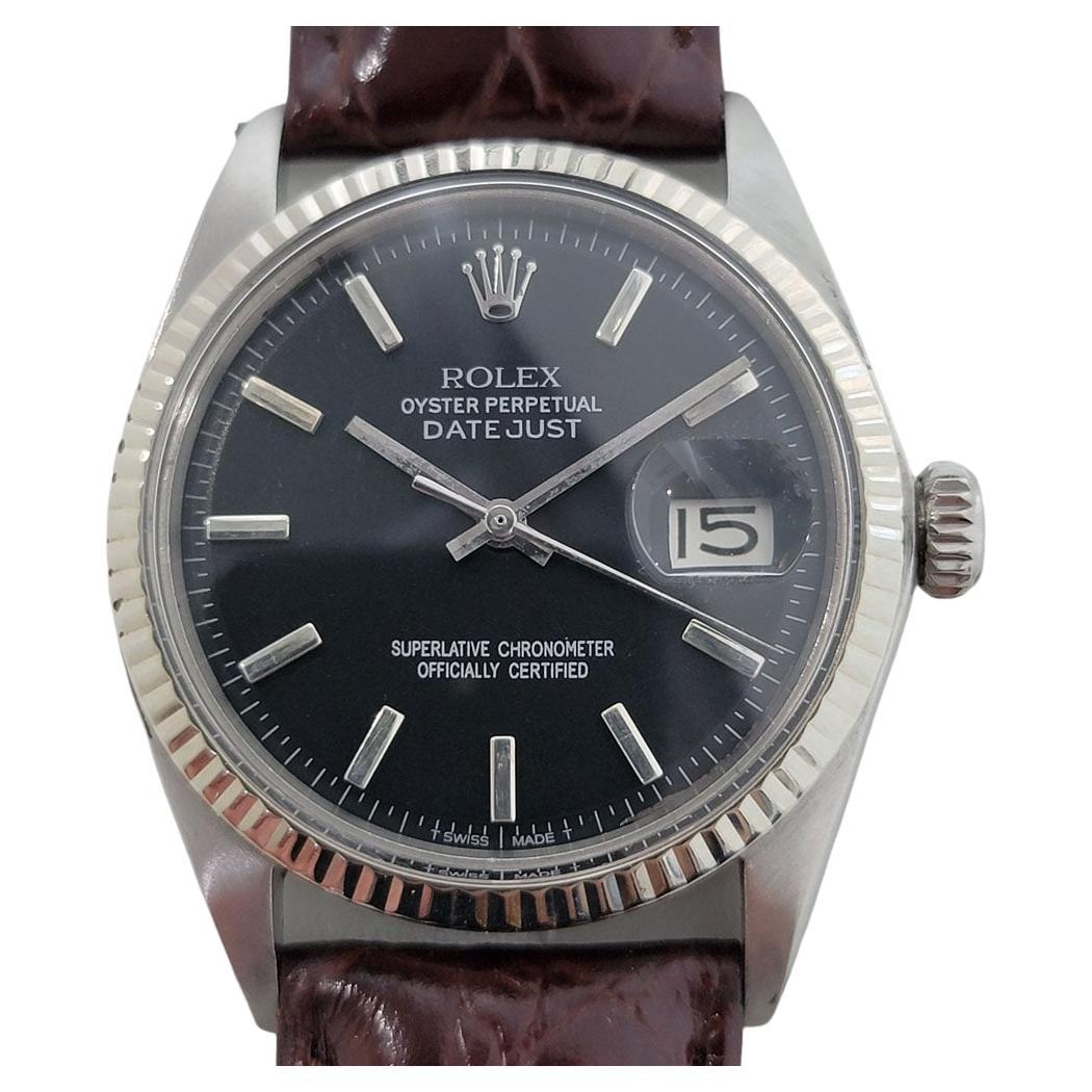 Herren Rolex Oyster Datejust 1601 18k Weißgold SS 1960er Jahre Automatik RA284B im Angebot