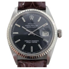 Mens Rolex Oyster Datejust 1601 18k White Gold SS 1960s Automatic RA284B