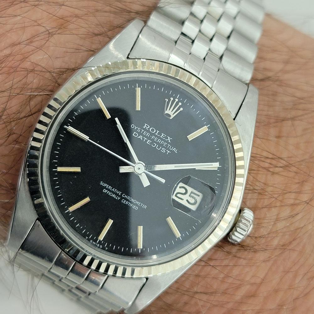 Mens Rolex Oyster Datejust 1601 18k White Gold SS Automatic 1960s RA286S For Sale 6