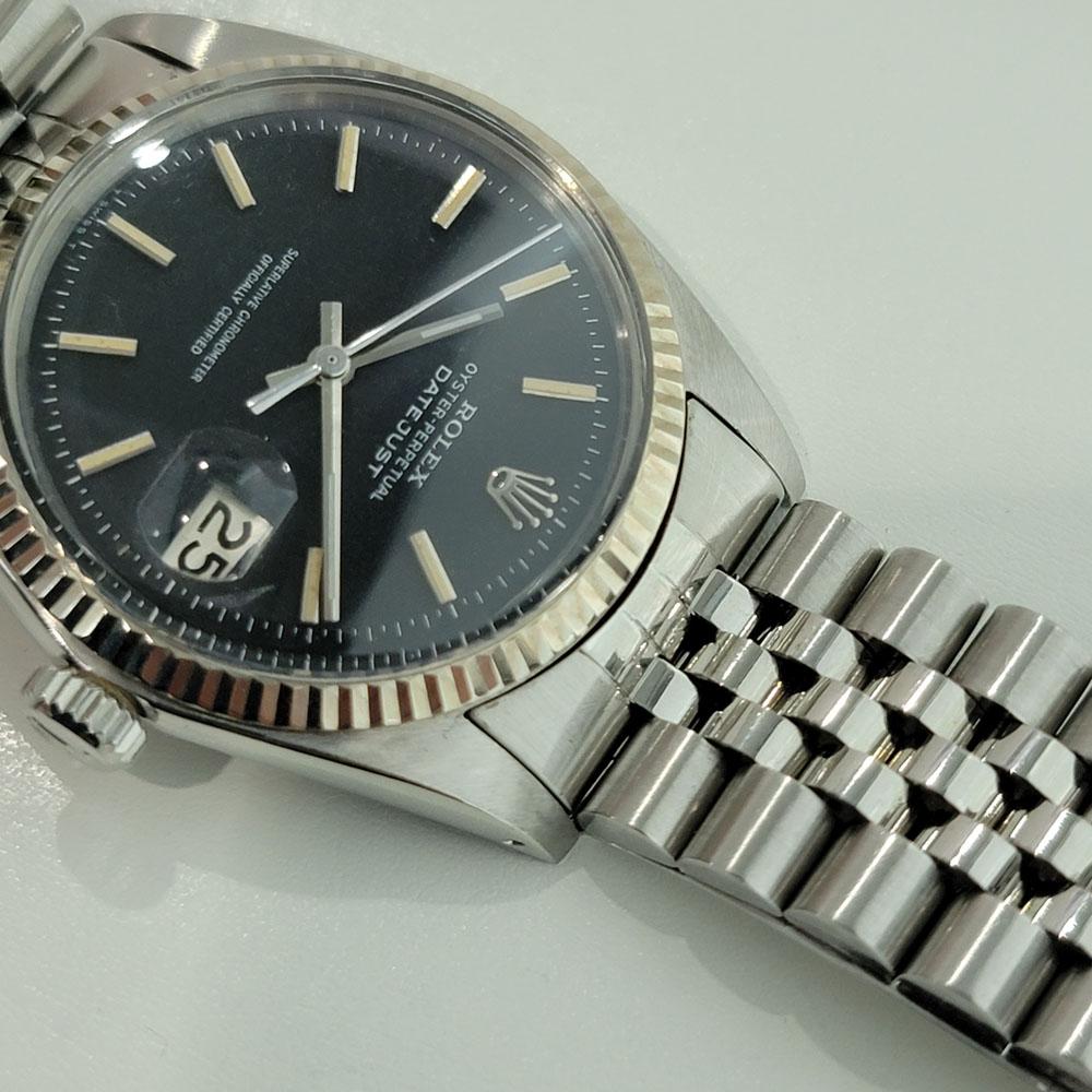 Mens Rolex Oyster Datejust 1601 18k White Gold SS Automatic 1960s RA286S In Excellent Condition For Sale In Beverly Hills, CA
