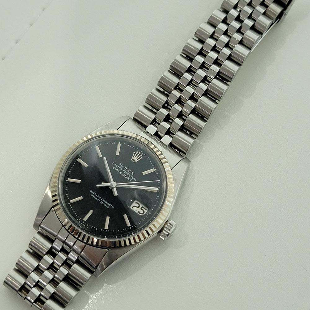 Men's Mens Rolex Oyster Datejust 1601 18k White Gold SS Automatic 1960s RA286S For Sale