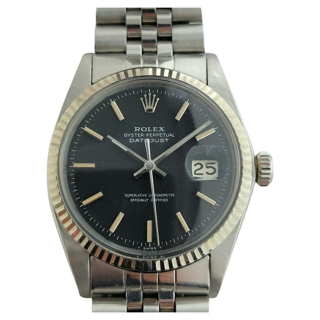 Mens Rolex Oyster Datejust 1601 18k White Gold SS Automatic 1960s RA286S