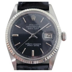 Mens Rolex Oyster Datejust 1601 36mm 18k White Gold SS Automatic 1970s RA285
