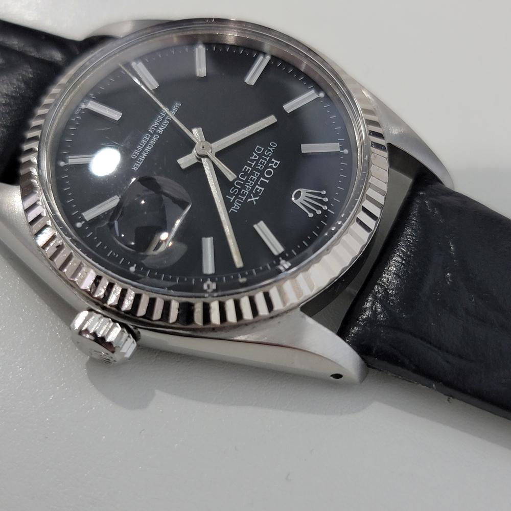 Mens Rolex Oyster Datejust 1601 18k White Gold SS Automatic 1970s RA337B For Sale 1