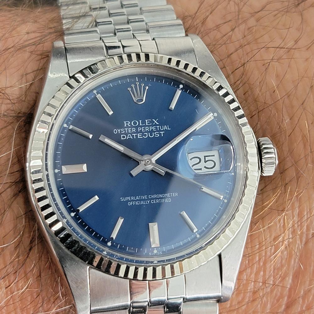 Mens Rolex Oyster Datejust 1601 Automatic Blue Dial 1960s Vintage RA244 5