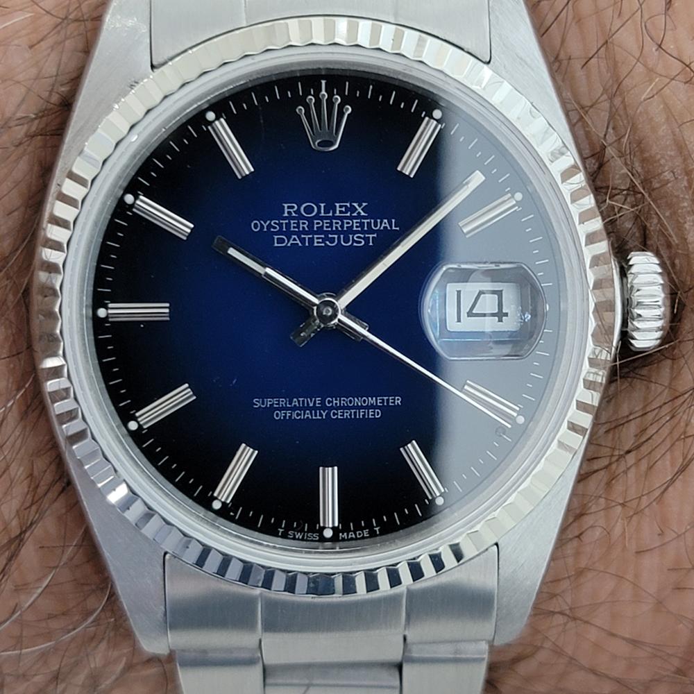 Mens Rolex Oyster Datejust 16014 18k SS Automatic Blue Dial 1980s RJC127 7