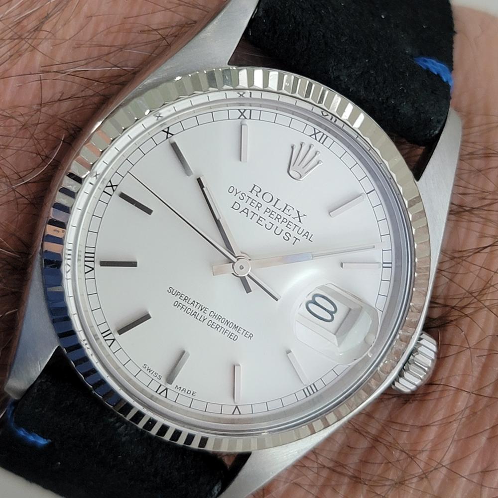 Mens Rolex Oyster Datejust 16014 36mm 18k White Gold SS Automatic 1970s  RA520 For Sale 9
