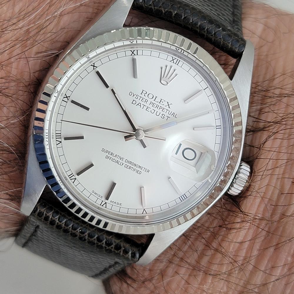 Mens Rolex Oyster Datejust 16014 36mm 18k White Gold SS Automatic 1970s  RA520B For Sale 9
