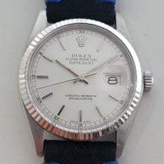 Mens Rolex Oyster Datejust 16014 36mm 18k White Gold SS Automatic 1970s  RA520