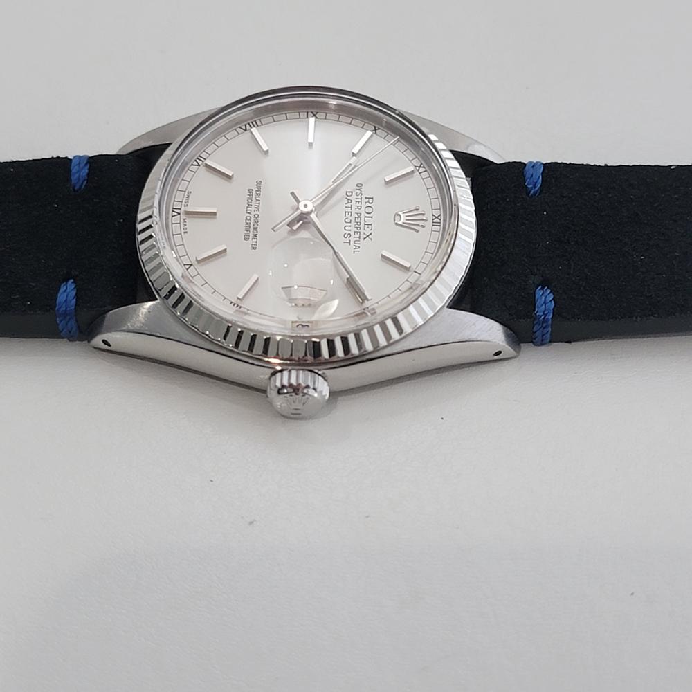 Mens Rolex Oyster Datejust 16014 36mm 18k White Gold SS Automatic 1970s  RA520 For Sale 1