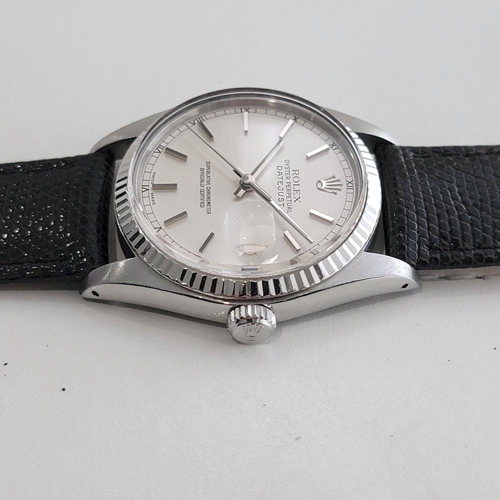 Mens Rolex Oyster Datejust 16014 36mm 18k White Gold SS Automatic 1970s  RA520B For Sale 1