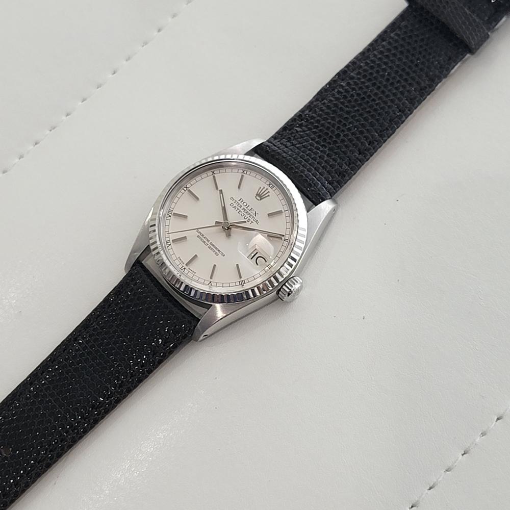 Mens Rolex Oyster Datejust 16014 36mm 18k White Gold SS Automatic 1970s  RA520B For Sale 2