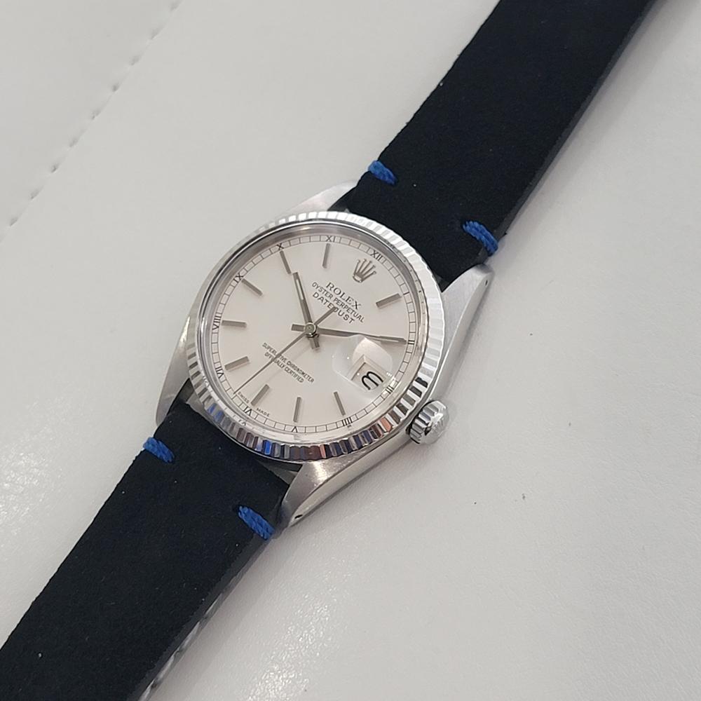 Mens Rolex Oyster Datejust 16014 36mm 18k White Gold SS Automatic 1970s  RA520 For Sale 3