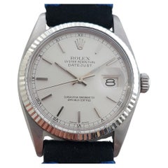 Mens Rolex Oyster Datejust 16014 36mm 18k White Gold SS Automatic 1970s  RA520