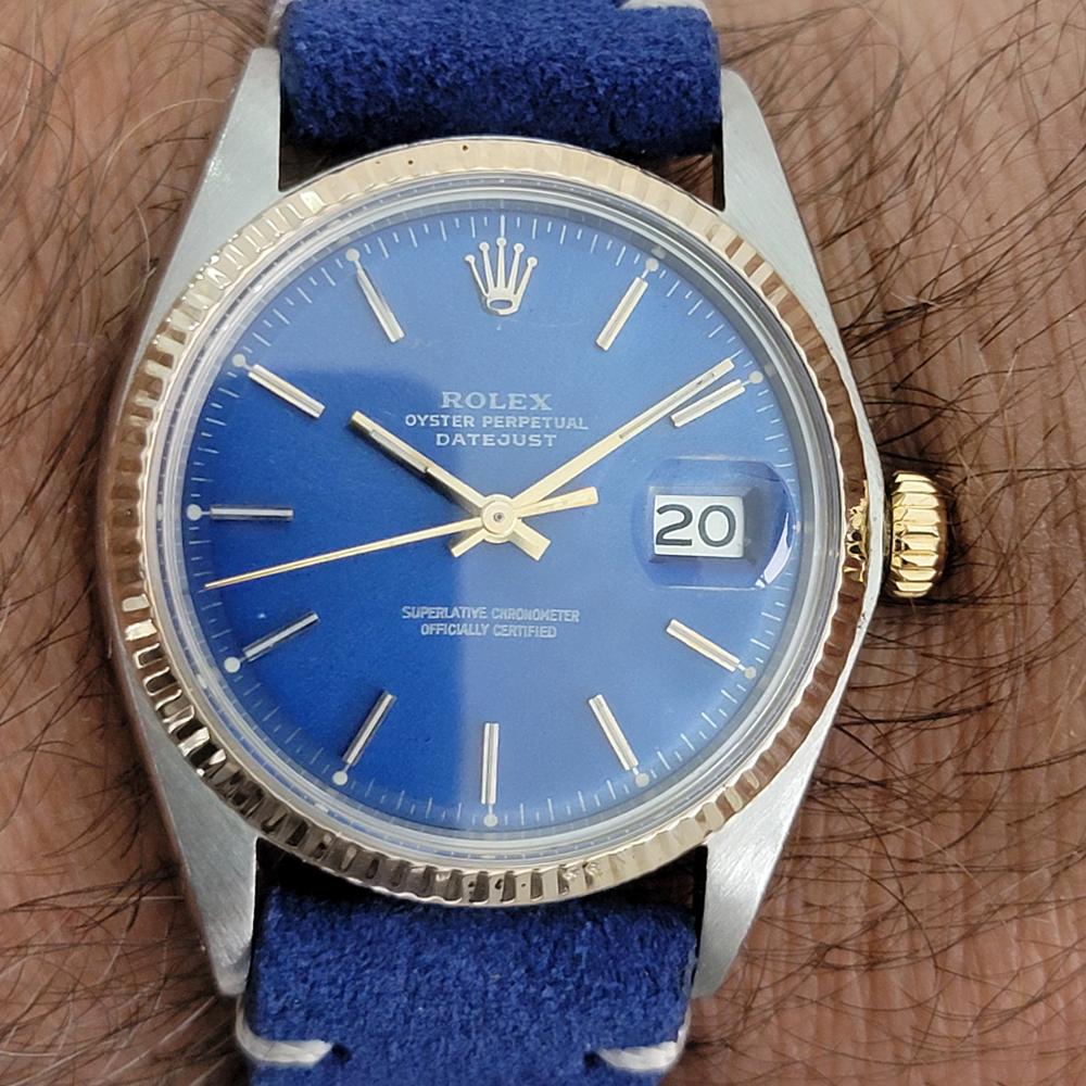 Mens Rolex Oyster Datejust 1603 18k Gold SS Automatic 1970s Vintage Swiss RJC140 For Sale 5