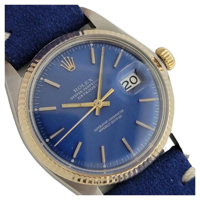 Mens Rolex Oyster Datejust 1603 18k Gold SS Automatic 1970s Vintage Swiss  RJC140 For Sale at 1stDibs