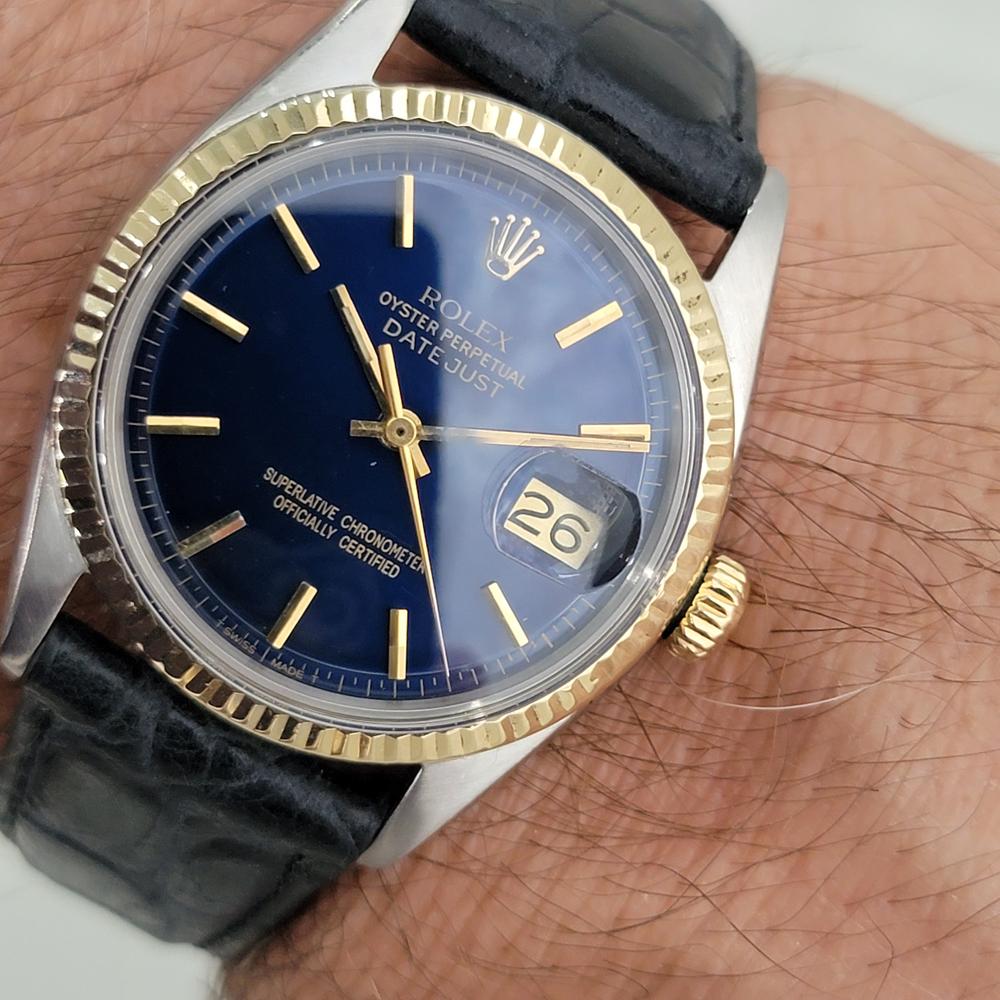 Mens Rolex Oyster Datejust 1603 18k Gold SS Automatic 1960s Vintage RA313 For Sale 6