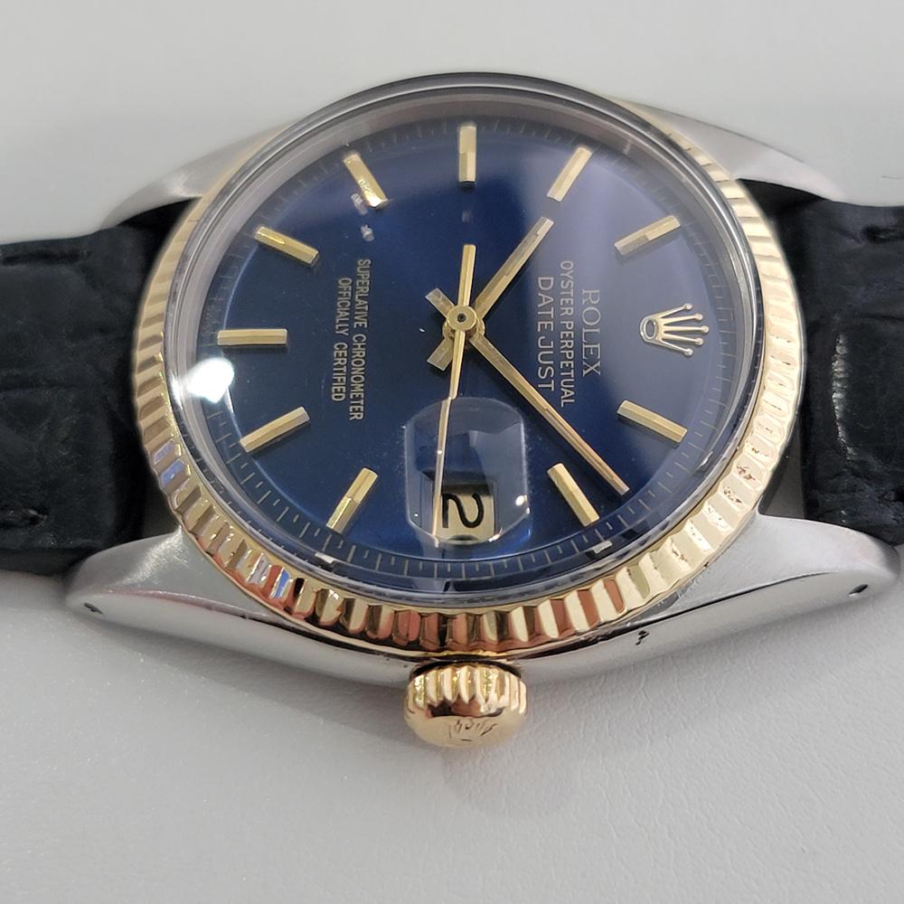 Rolex Oyster Datejust 1603 or 18 carats automatique SS des années 1960, vintage RA313 pour hommes en vente 1