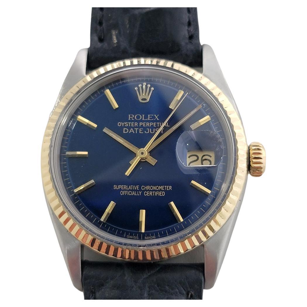 Mens Rolex Oyster Datejust 1603 18k Gold SS Automatic 1960s Vintage RA313 For Sale