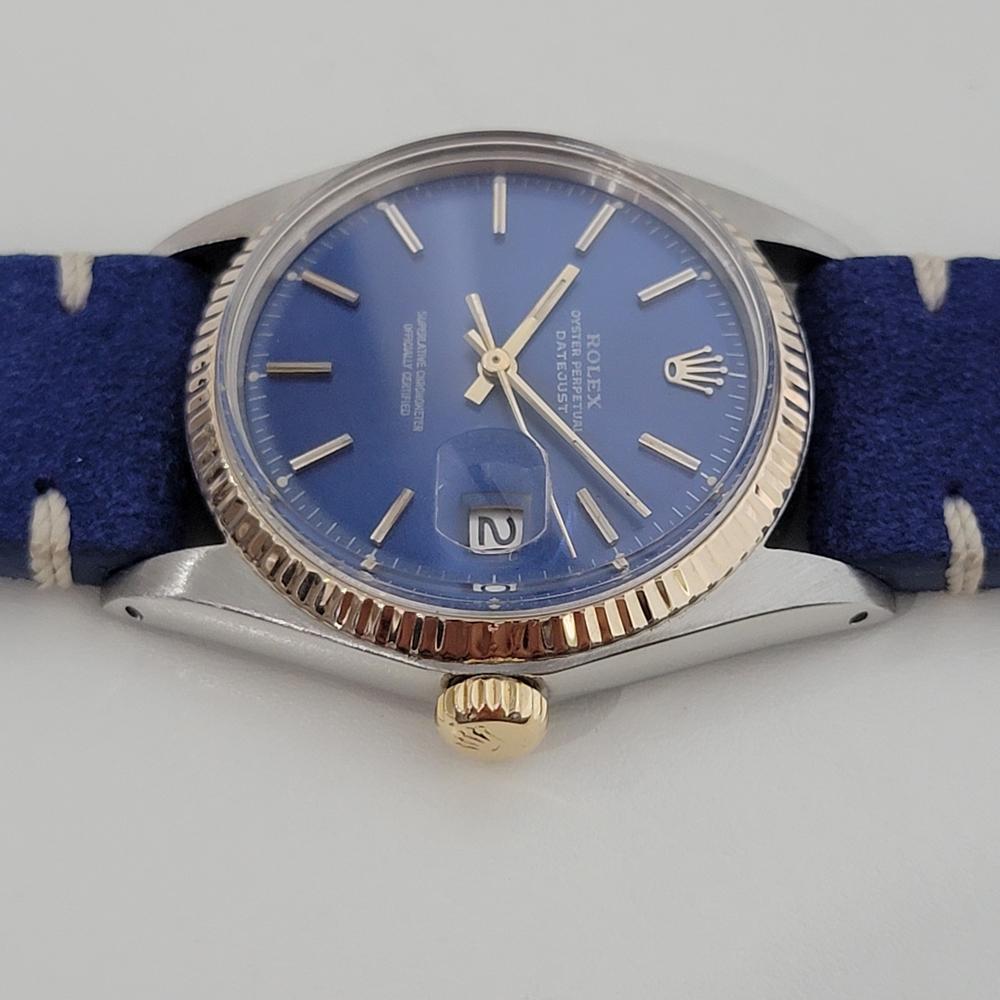 Mens Rolex Oyster Datejust 1603 18k Gold SS Automatic 1970s Vintage RJC140 In Excellent Condition In Beverly Hills, CA