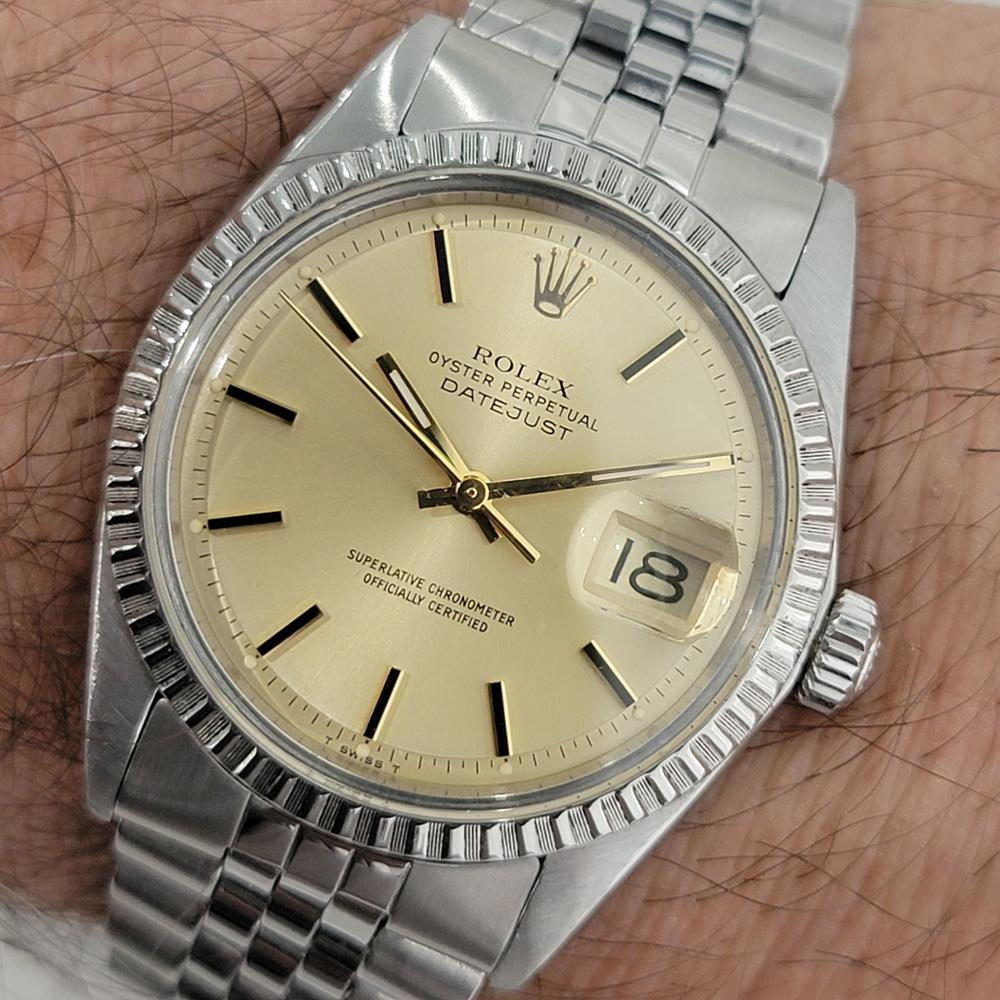 Mens Rolex Oyster Datejust 1603 Automatic 1970s Swiss Vintage RA226 For Sale 6