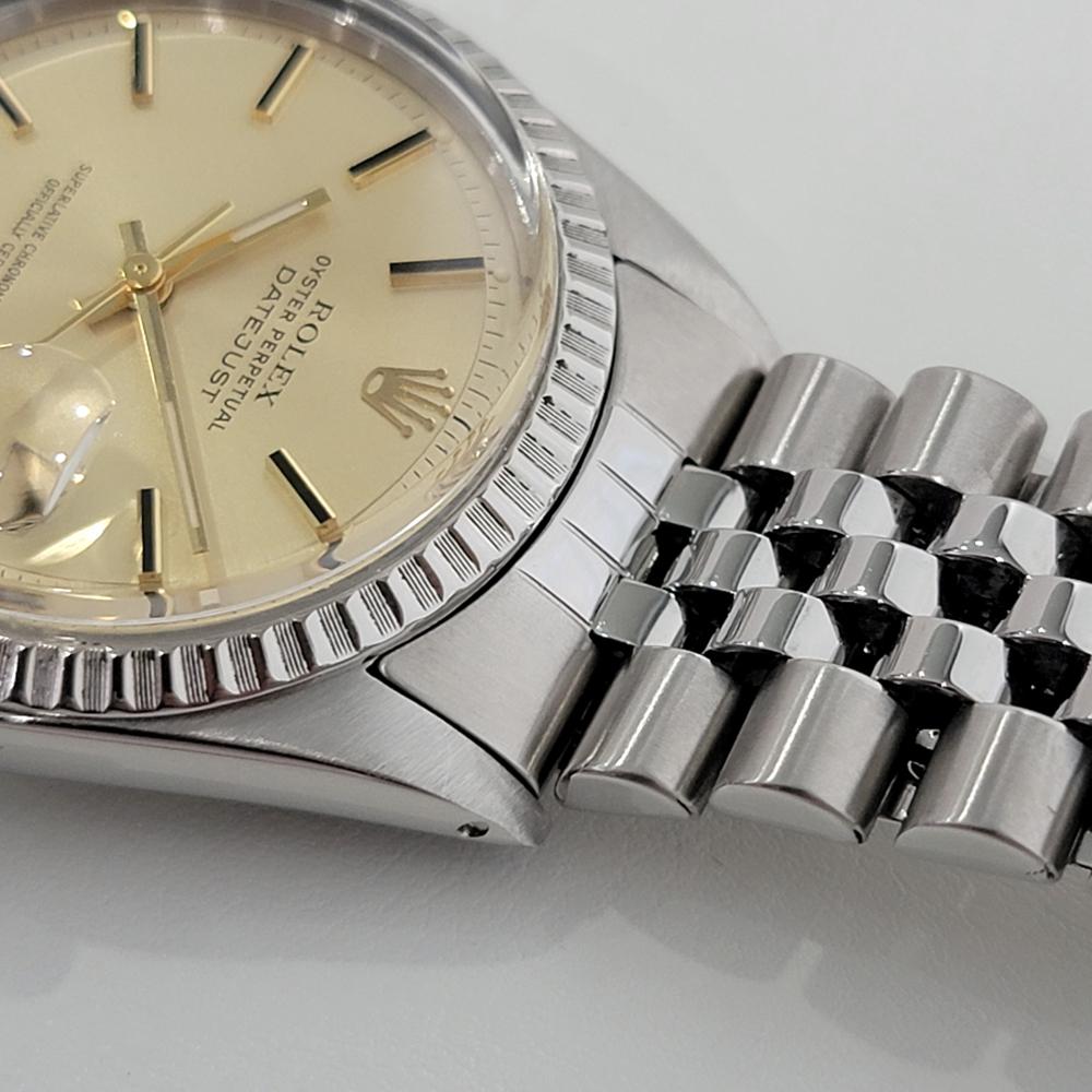 Mens Rolex Oyster Datejust 1603 Automatic 1970s Swiss Vintage RA226 In Excellent Condition For Sale In Beverly Hills, CA