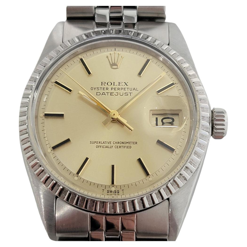 Mens Rolex Oyster Datejust 1603 Automatic 1970s Swiss Vintage RA226 For Sale
