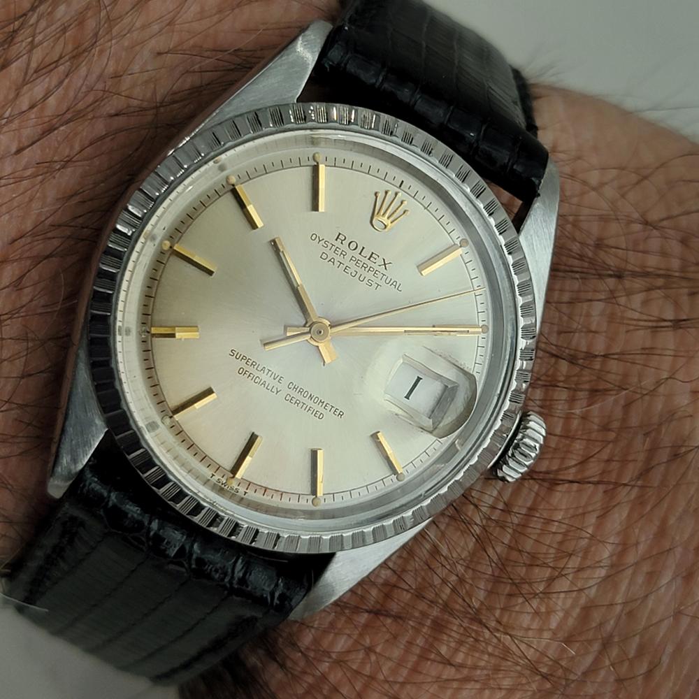 Mens Rolex Oyster Datejust 1603 Automatic with Date 1970s Vintage RA314B For Sale 6