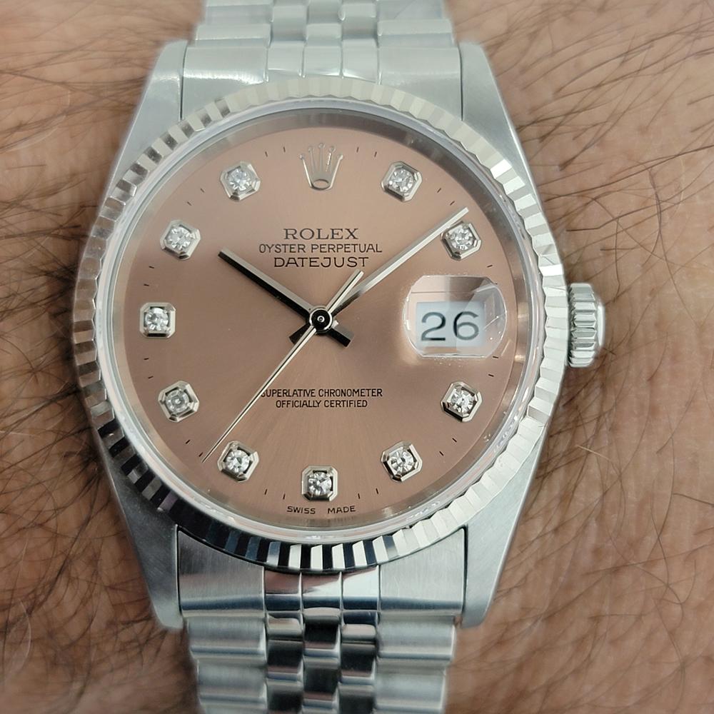 Herren Rolex Oyster Datejust 16234 18k SS Automatik-Diamant-Zifferblatt 1990er Jahre RJC147 8