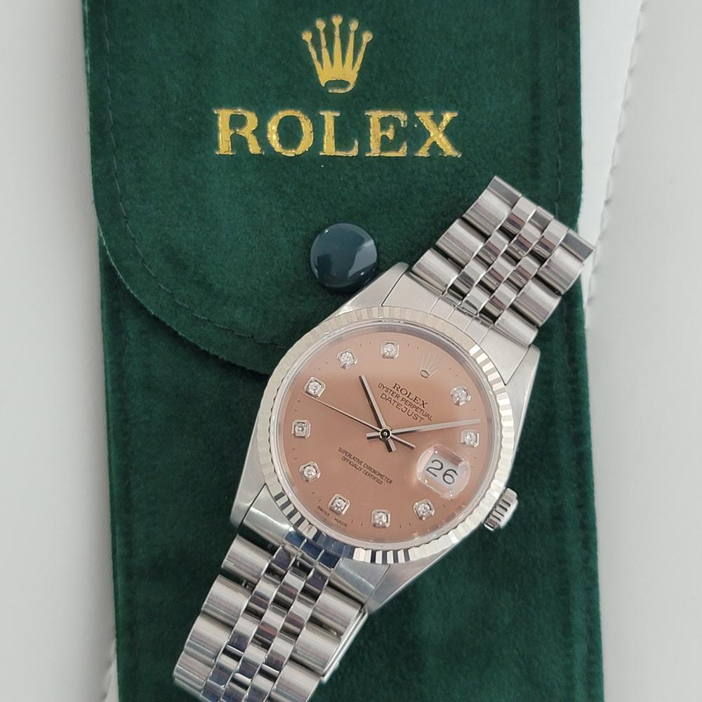 Herren Rolex Oyster Datejust 16234 18k SS Automatik-Diamant-Zifferblatt 1990er Jahre RJC147 9