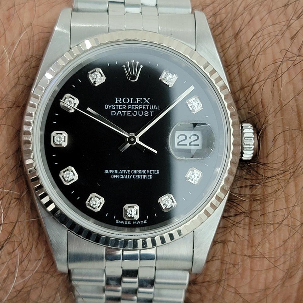 Mens Rolex Oyster Datejust 16234 18k SS Automatic Diamond Dial 2000s RJC111 6